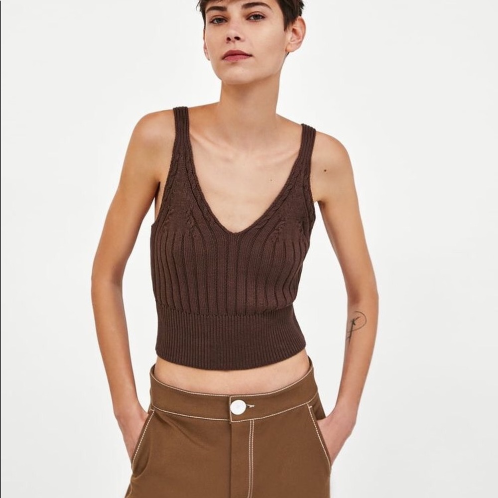 Zara Knit Woven Tank Top